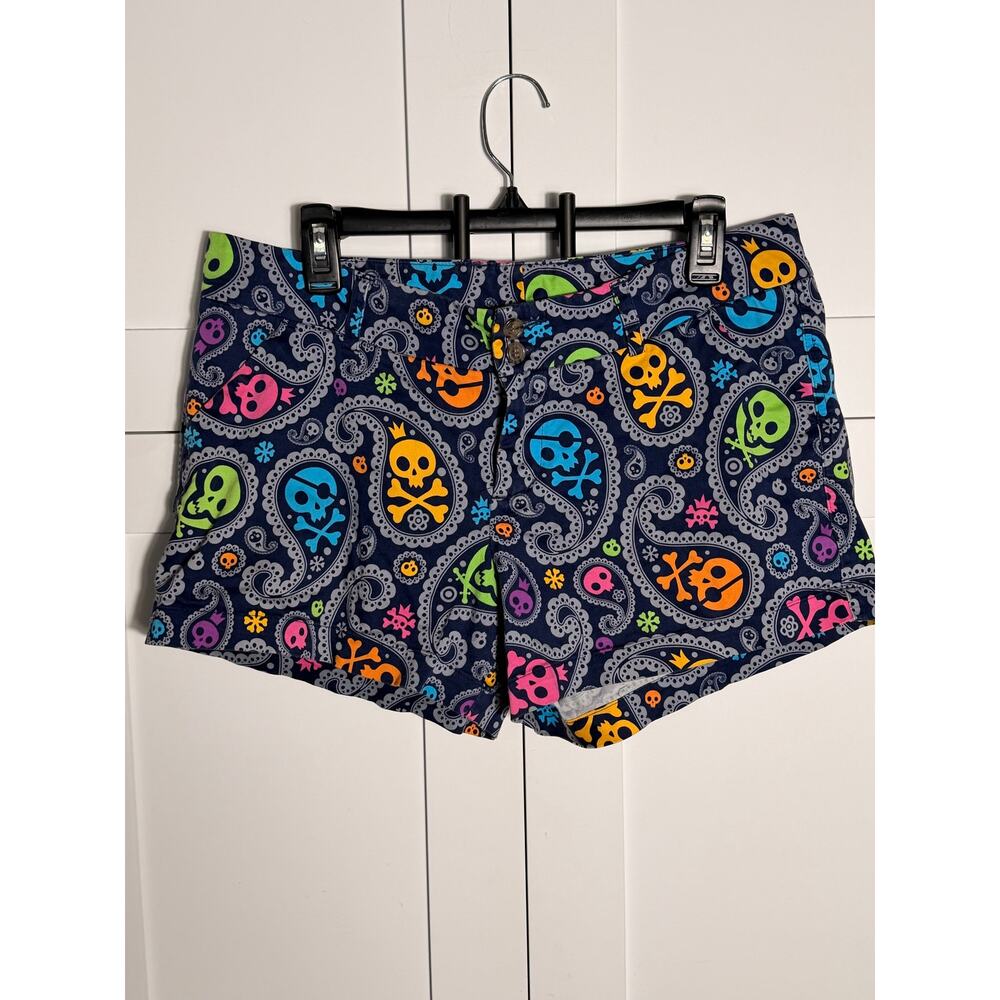 Loudmouth Golf Skull Paisley Shorts Women’s Size 12 Colorful Stretch
 Novelty
